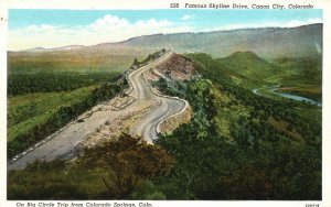 Vintage Postcard Famous Skyline Drive Canon City Colorado Springs Colorado CO