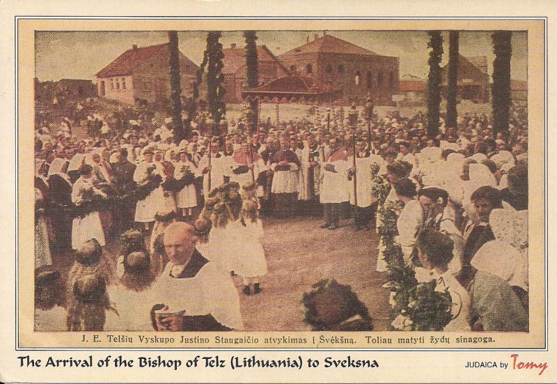 JUDAICA, Sveksna Lithuania, Archbishop of Telz, Synagogue, 1920 REPRO