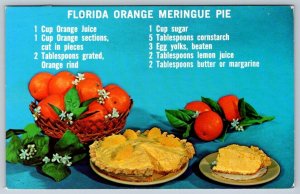 Florida Orange Meringue Pie Recipe, Vintage 1972 Postcard, MD Slogan Cancel