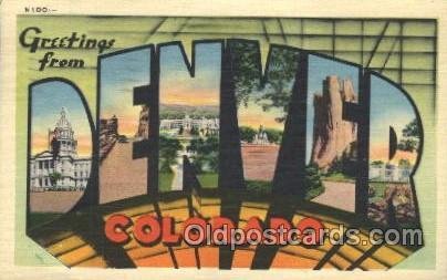 Denver, Colorado, USA Large Letter Town 1944 light postal marking on front, p...