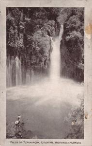 URUAPAN MICHOACAN MEXICO~FALLS OF TZARAARAQUA~NATIONAL LINES ADVERTISNG POSTCARD 