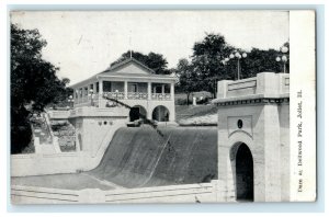 1908 Dam at Dellwood Park Joliet Illinois IL Antique Postcard