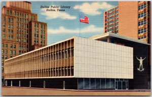 Dallas Public Library Dallas Texas TX Building Across City Hall Postcard