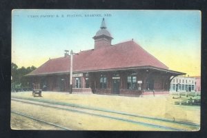 KEARNEY NEBRASKA UNION PACIFIC RAILROAD DEPOT TRAIN STATION VINTAGE POSTCARD