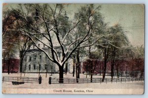 1909 Kenton Ohio OH Vintage Postcard Court House Exterior View Building Posted