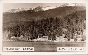 Hillcrest Lodge Alta Lake BC British Columbia Real Photo Postcard H24