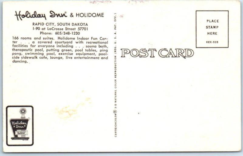 RAPID CITY, South Dakota  SD   HOLIDAY INN ~ HOLIDOME Indoor Fun Center Postcard