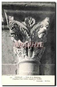 Old Postcard Vezelay Madeleine Church Capital of a column instituted the Narthex
