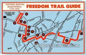 Freedom Trail Guide, Bicentennial 1776-1976 Historic Boston Patriotic Unused 