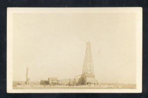 RPPC ELDORADO KANSAS DRILLING AT EL DORADO OIL FIELDS REAL PHOTO POSTCARD