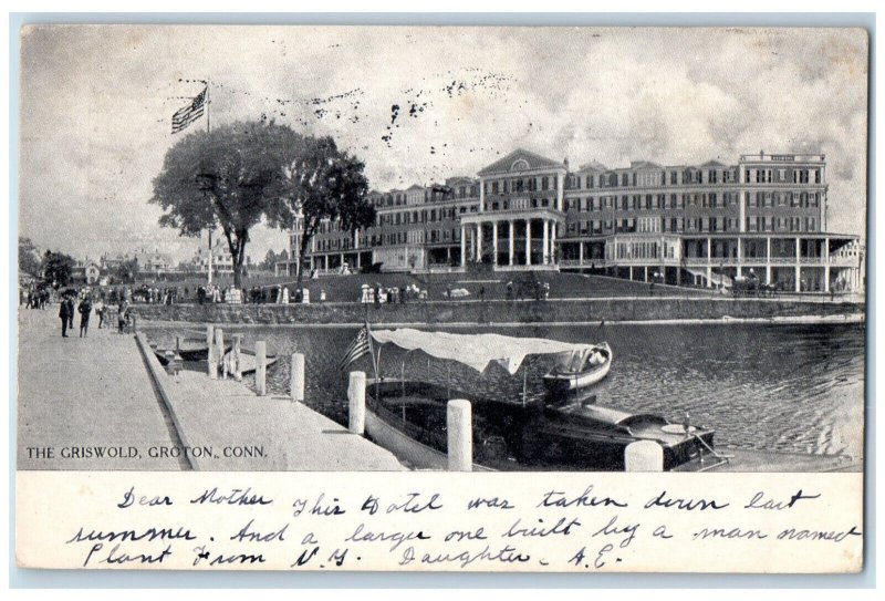 1906 Boat Scene The Griswold Groton Connecticut CT Antique Posted Postcard 