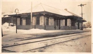 Lowville New York Railroad Depot Train Station Real Photo Mini - Non PC AA4201