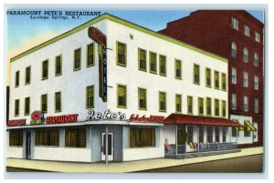 1917 Paramount Pete's Restaurant, Saratoga Springs New York NY Unposted Postcard