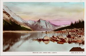 Medicine Lake Jasper Park Alberta AB Unused Spalding Real Photo Postcard G18 