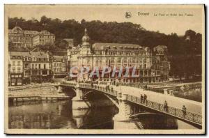 Old Postcard Dinant Ler Bridge and hotel Post