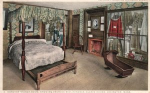 Vintage Postcard 1920's Dorothy Quincy Room Showing Trundle Bed Lexington MA