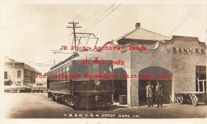 Depot, California, Napa, RPPC, Vallejo, Benicia & Napa Valley Railroad