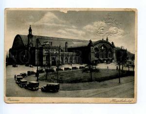 250814 GERMANY BREMEN railway station CARS Vintage embossed PC