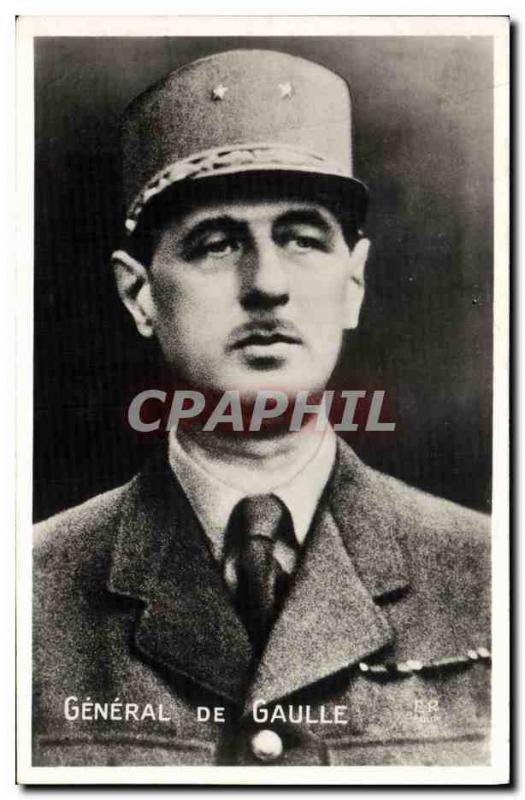 Gaulle Old Postcard Army General of