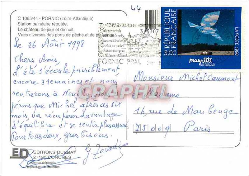 Modern Postcard Pornic Loire Atlantique Seaside resort deemed Chateau day and...
