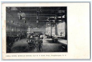 c1905 Grill Room Morgan House Interior Poughkeepsie New York NY Postcard