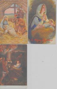 Group of 3 Christmas greetings baby Jesus by Tuck antique pc (Z9260)