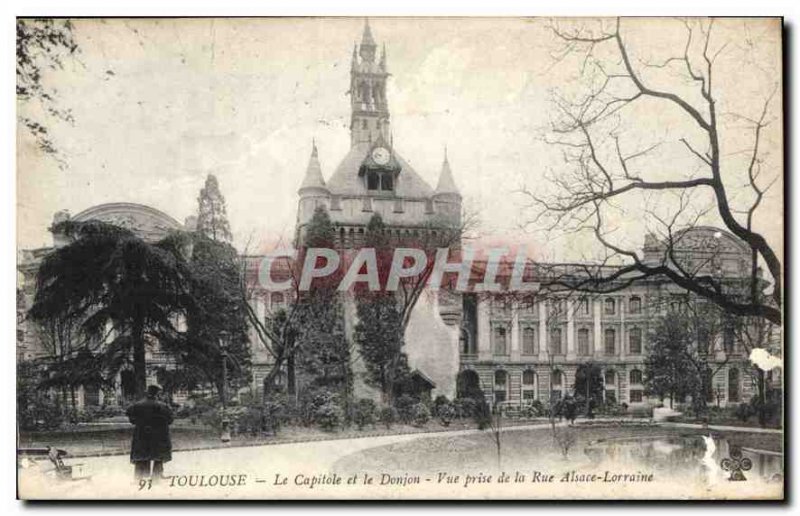 Postcard Old Toulouse Capitol and the Dungeon View from the Rue Alsace Lorraine