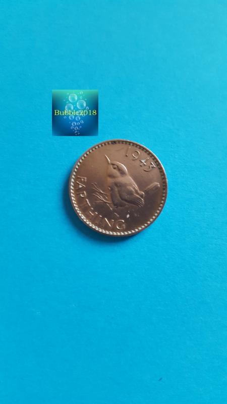 United Kingdom 1943 1 Farthing - George VI with 'IND:IMP' (Grade VF)