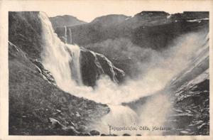 Hardanger Norway Skjeggesdalsfos Scenic View Antique Postcard J45716