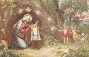 Nativity scene  Nice old vintage Christmas Greetings Postcard
