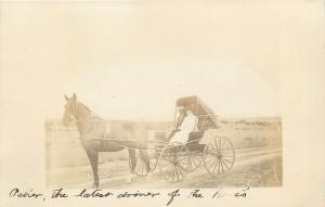 Unidentified Real Postcard Of Horse Drawn Buggy