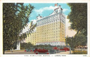 LAREDO, TX Texas  HAMILTON HOTEL~WD Martin STREET~CARS  Roadside 1936 Postcard