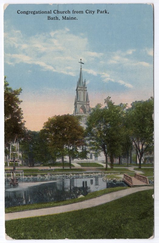 Bath, Maine, Congregational Church from City Park