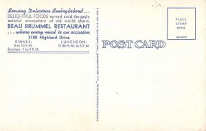 Salt Lake City Utah Bean Brummel Restaurant Vintage Postcard AA51405