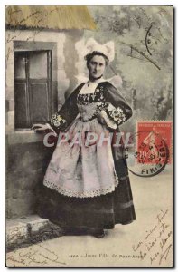 Old Postcard Folklore Young girl Pont Aven