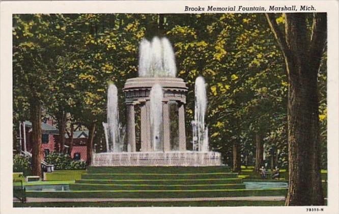 Michigan Marshall Brooks Memorial Fountain Curteich