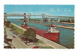 Postcard The Soo Locks Sault Ste. Marie Michigan Standard View Card A.B. Widener