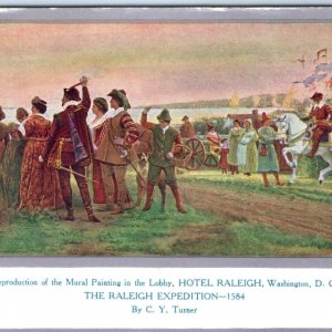 c1910s Washington DC Hotel Raleigh 1584 Expedition Mural Reproduction PC A64