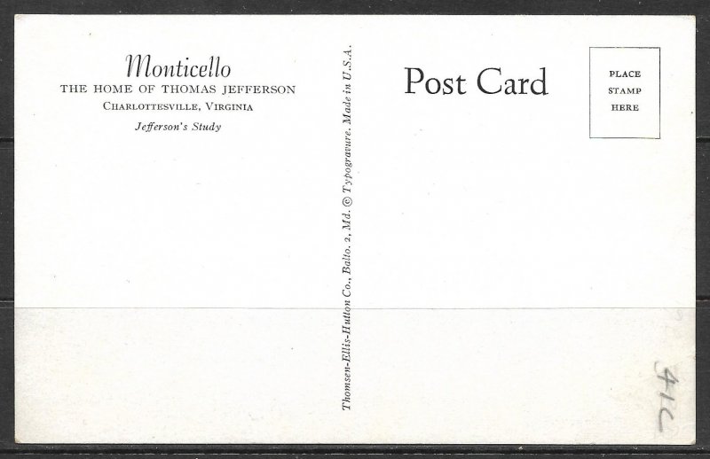 Virginia, Charlottesville - Monticello - Jefferson's Study - [VA-018]