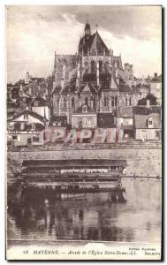 Old Postcard Mayenne The Apse of Notre Dame Church
