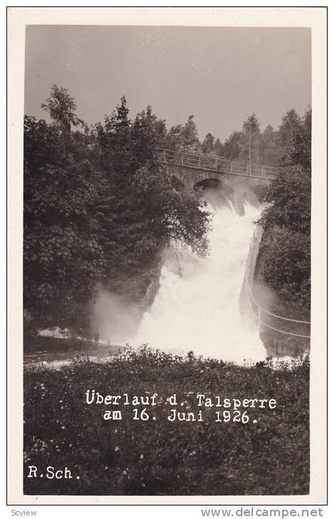 RP; Uberlauf d. Talsperre am 16. Juni 1926, Harz, Germany, 10-20s