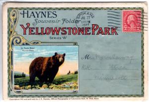 YELLOWSTONE NATIONAL PARK, SOUVENIR FOLDER, SERIES A, 1921.