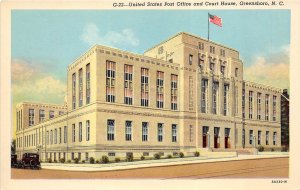Greensboro North Carolina 1940s Postcard United States Post Office & Court House