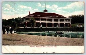 Cleveland Ohio~Brookside Park Pavilion~Foot Bridge~c1910 Postcard