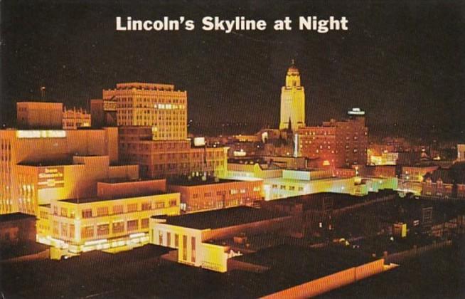 Nebraska Greetings From Lincoln Skyline At Night