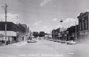 Iowa Greene Main Street Old Cars Real Photo