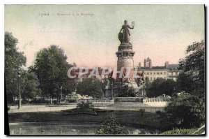 Old Postcard Lyon Monnument of the Republic