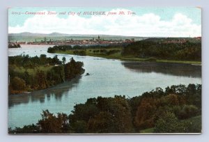 Connecticut River and Holyoke MA From Mount Tom Massachusetts UNP DB Postcard Q1