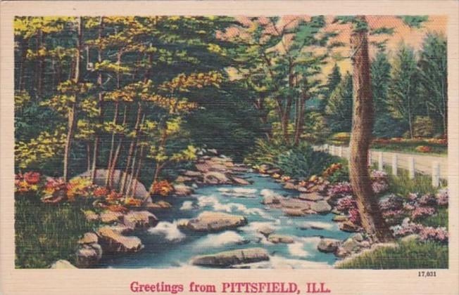 Illinois Greetings From Pittsfield 1951