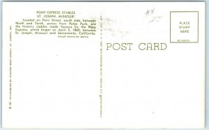 Postcard - Pony Express Stables - St. Joseph, Missouri 